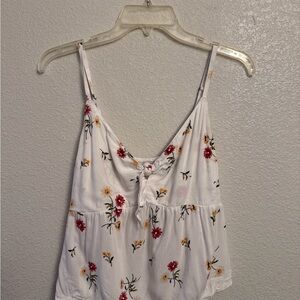 Hollister White Floral Camisole